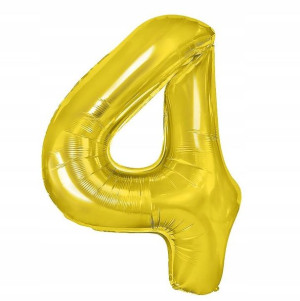 Balon Foliowy Cyfra Cztery 4 Złoty 70 cm
