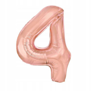 Balon Foliowy Cyfra Cztery 4 Rose Gold 40 cm