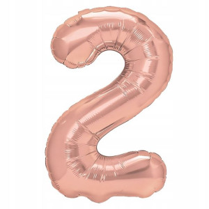 Balon Foliowy Cyfra Dwa 2 Rose Gold 100 cm XL