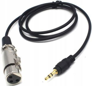 Kabel mikrofonowy XLR żeński - minijack 3,5mm 1,5m