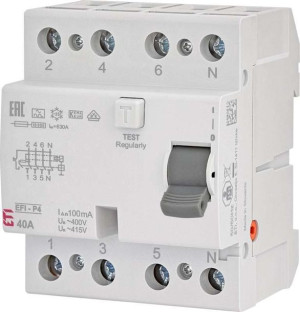 ETI Wyłącznik różnicowoprądowy  3+N 40A 0,1A 002061522 ETI TYP A 100ma
