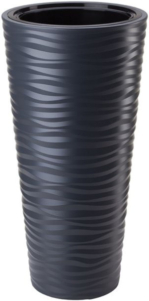 Wysoka całoroczna Donica+wkład Sahara Slim 35 antracyt h68,5 mocna odporna