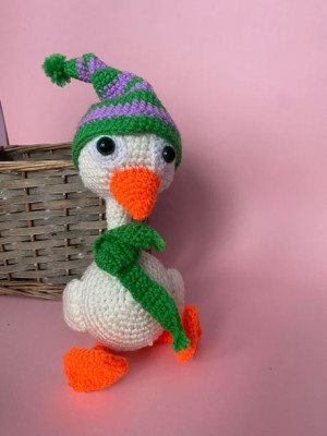 Pluszowa ręcznie robiona maskotka dla dzieci,kaczorek , 26 cm