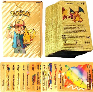 Zestaw Złote Karty Pokemon Kolekcjonerskie Zabawka Prezent 55szt