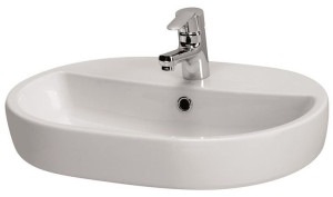 CERSANIT Umywalka ceramiczna nablatowa Caspia Oval 60 cm K11-0099
