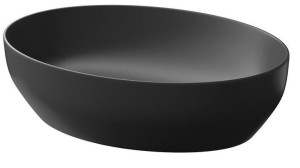 CERSANIT Umywalka ceramiczna nablatowa Larga Elipsa 50x38 cm antracyt mat