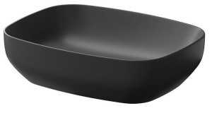 CERSANIT Umywalka ceramiczna nablatowa Larga prostokątna 50x38 antracyt mat