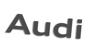 Wycinana naklejka Audi napis grafitowa