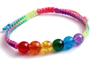 Bransoletka barwy  LGBT tęczowy sznurek koraliki