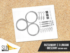 Zestaw Do Żagli Rozsuwanych Z 3linkami Mur-drewno