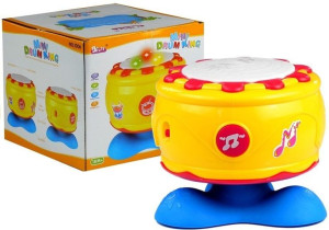 Duży Interaktywny Bębenek Muzyczny Światełka 19 Cm