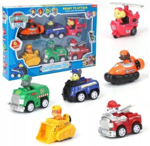 Psi Patrol Zestaw Dog Patrol Figurki Autka 6szt