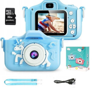 Aparat Cyfrowy Dla Dzieci Jednorożec + Karta 32gb