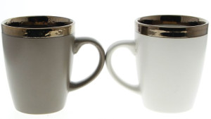 Kubek X2 Czarny Kubki 300ml Do Kawy Herbaty