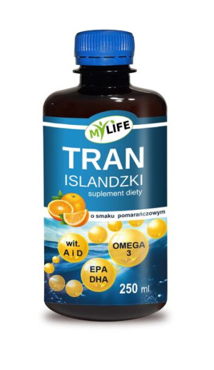Tran Islandzki o smaku pomarnańczowym 250 ml