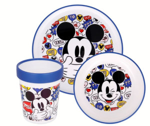 Zestaw obiadowy MICKEY MOUSE talerzyk miska kubek STOR