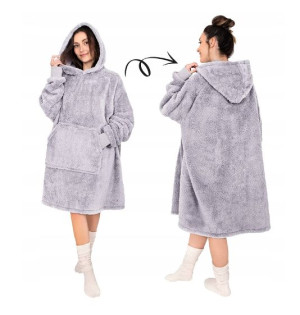 Koc Bluza Ciepła Oversize Z Kapturem Puszysta Xxl