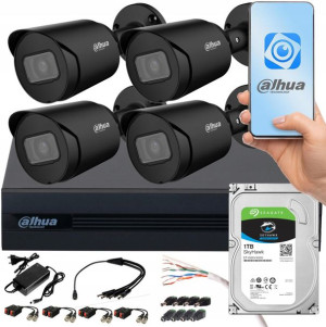 Zestaw Monitoringu Dahua Xvr 1tb Fullhd Czarna