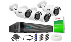 Zestaw monitoringu 4 kamery 2Mpx, HDD 1TB
