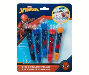 Zestaw stempli rolkowych 2w1 SPIDERMAN Flamastry 5szt.