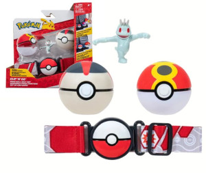 POKEMON Figurka Clip n Go Poke Ball Pas Repeat Ball Timer Ball i Machop s10