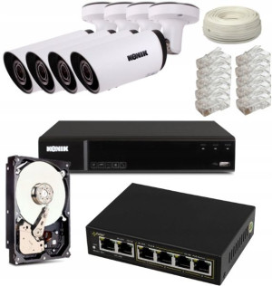 Zestaw Monitoringu Ip 4 Kamery 1080p
