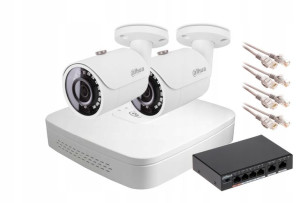Zestaw Monitoringu Ip Dahua Rejestrator 4ch 2mpx