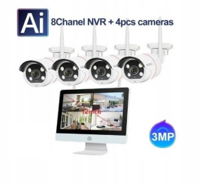 Zestaw Monitoringu Wifi 3mpx Nagrywarką W Lcd