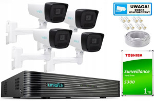 Zestaw Monitoringu IP 2Mpx 4 Kamery UNIARCH