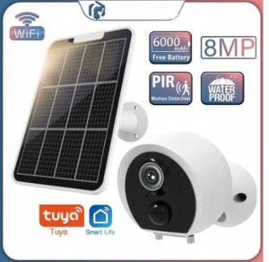 Kamera Wifi 4k Na Baterie Z Panelem Solarnym Tuya