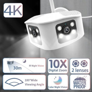 Kamera Ip Wifi Panoramiczna 180° 8mpx 4k Kolor