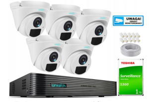 Zestaw UNIARCH 5Mpx 5 Kamer IPC-T125-APF28