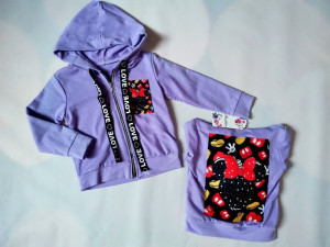 Bluza rozpinana z kapturem, fioletowa Miki MINNIE r. 80