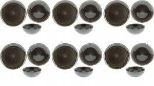 Talerze Zestaw Obiadowy 18 El Serwis Talerzy Black