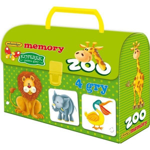 Gra Kuferek ZOO MEMORY 4 gry ADAMIGO