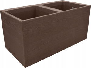 Doniczka - Donica Na Kółkach Karo Eco 80x40 Coffee