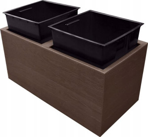 Doniczka-donica Na Kółkach Karo 80x40 Kawa +wkłady