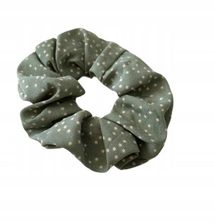 Gumka Do Włosów Scrunchies Frotki Kropki Zielony