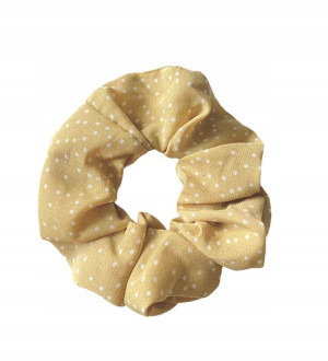 Gumka Do Włosów Scrunchies Frotka Kropki Żółty