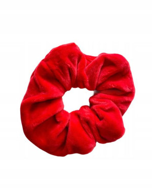 Gumka Frotka Do Włosów Scrunchies Welur Czerwona