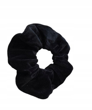 Gumka Frotka Do Włosów Scrunchies Welur Czarna