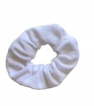 Gumka Frotka Do Włosów Scrunchies Welur Biała