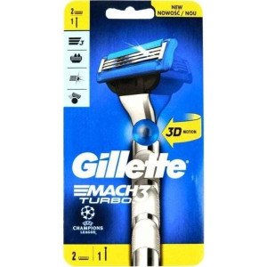 Gillette Mach 3 Turbo, maszynka do golenia z dwoma wkładami, 1 szt.