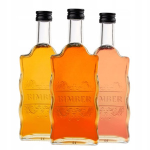 5x Butelka szklana FALA 500ML + TŁOCZENIE BIMBER