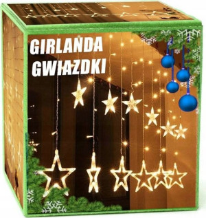 Girlanda świetlna kurtyna z gwiazdkami LED LAMPKI
