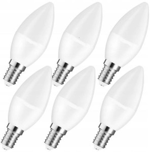 6x Żarówka LED E14 8W=60W 2835 SMD 680lm CCD 2700k