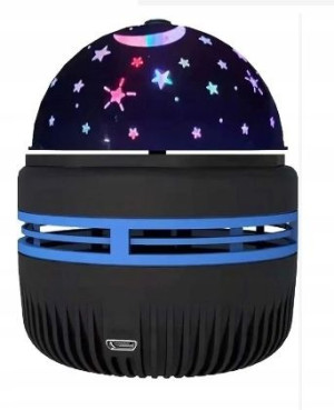 Lampka Nocna Led 2w1 Projektor Gwiazd Obrotowa 360