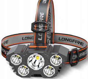 LATARKA Lampka CZOŁOWA WODOODPORNA 5xled CREE USB