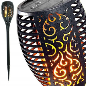 Pochodnia LAMPA LED SOLARNA Ogrodowa PŁOMIEŃ 78 CM