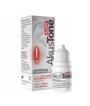Akustone Alert, krople do uszu, stany zapalne ucha, 15 ml